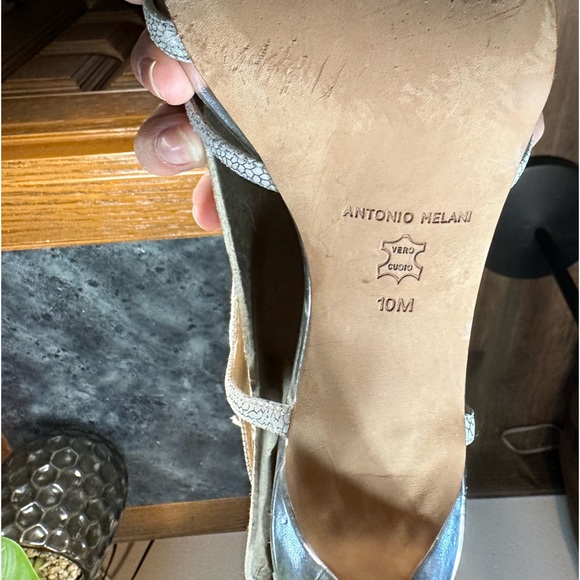 Antonio Melani silver diamond leather high heels size 10 - Picture 7 of 17